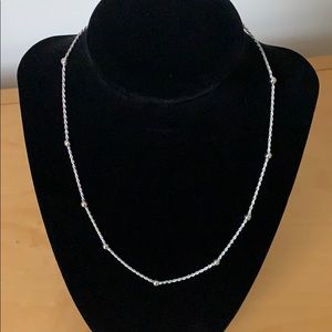 Silver Beaded Necklace Marked Italy 925